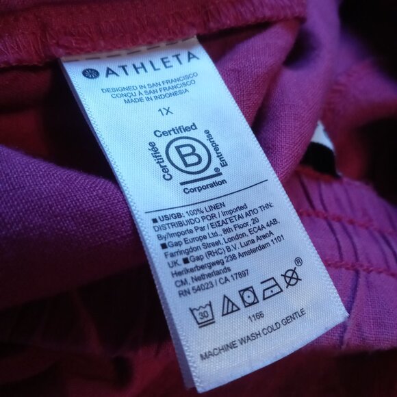 ATHLETA plus retreat linen mid rise wide leg pants (1X) - Picture 10 of 15